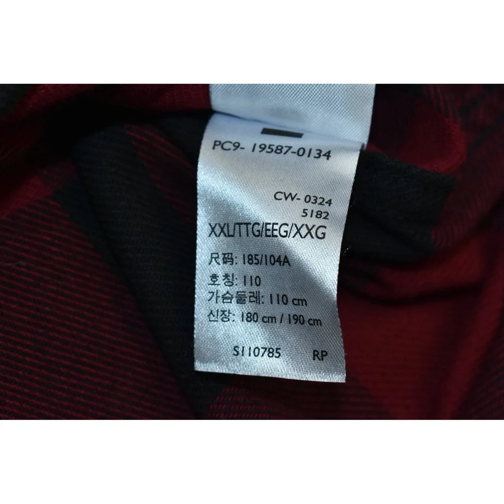 Levi's Brushed Men Shirt Size XXL Check Plaid Lumberjack Flannel Red Black